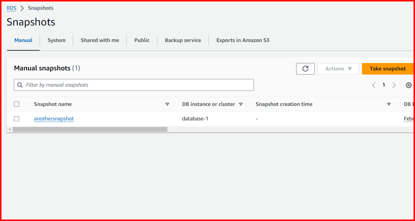 Picture showing a copy of snapshot created